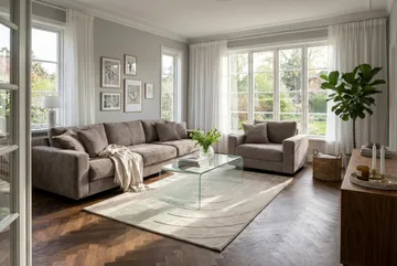 Valencia Extra Djup 5-sits Soffa i Chenille - Brun - Products - Möbler - Soffa