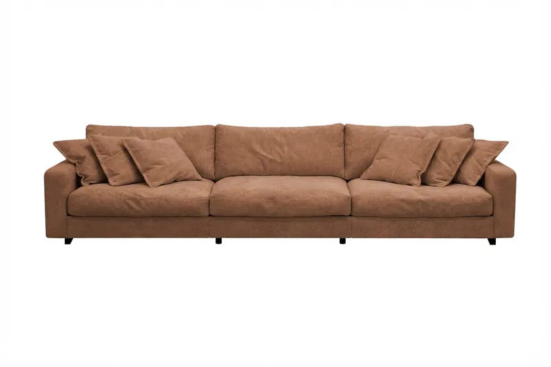 Valencia Extra Djup 5-sits Soffa i Chenille, Rostbrun