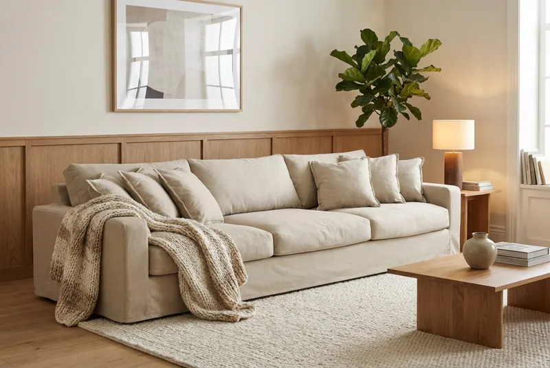 Valencia Extra Djup 5-sits Soffa med avtagbar och tvättbar klädsel - Beige - Products - Möbler - Soffa