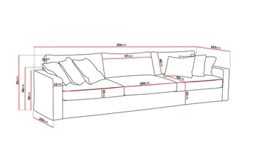 Valencia Extra Djup 5-sits Soffa med avtagbar och tvättbar klädsel - Rostbrun - Products - Möbler - Soffa