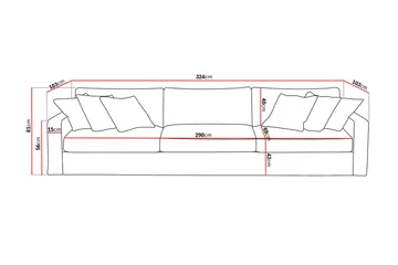 Valencia Extra Djup 5-sits Soffa med avtagbar och tvättbar klädsel - Rostbrun - Products - Möbler - Soffa