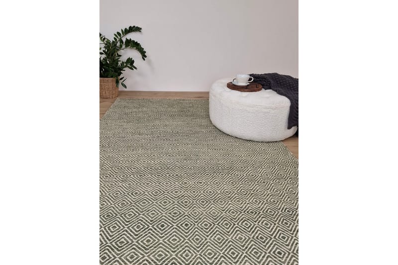 Gåsöga Ullmatta 140x200 cm Rektangulär - Grön - Products - Textil & mattor - Matta - Modern matta - Ullmatta