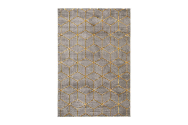 Skravelsbo Cube Matta 240x340 cm, Antracit/Guld