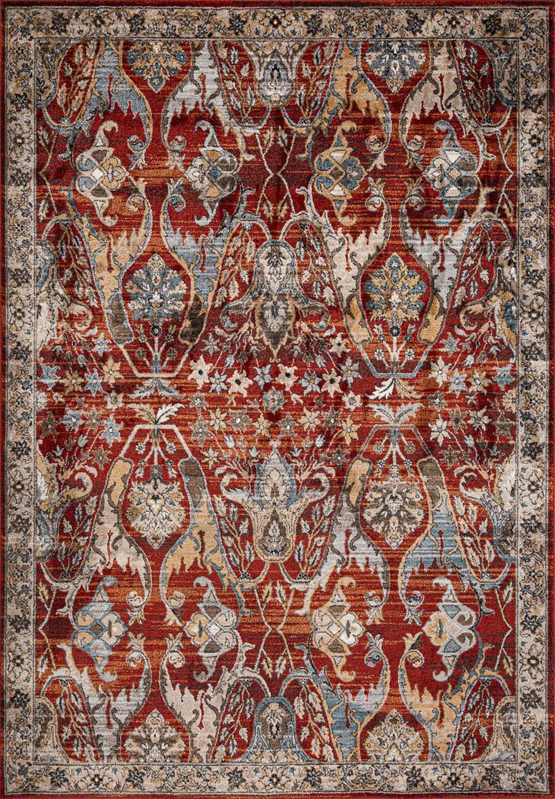 Matta Yelvi 160x230 cm, Röd/beige