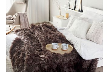 Pläd 200 x 220 cm brun DELICE - Brun - Products - Textil & mattor - Filt & pläd