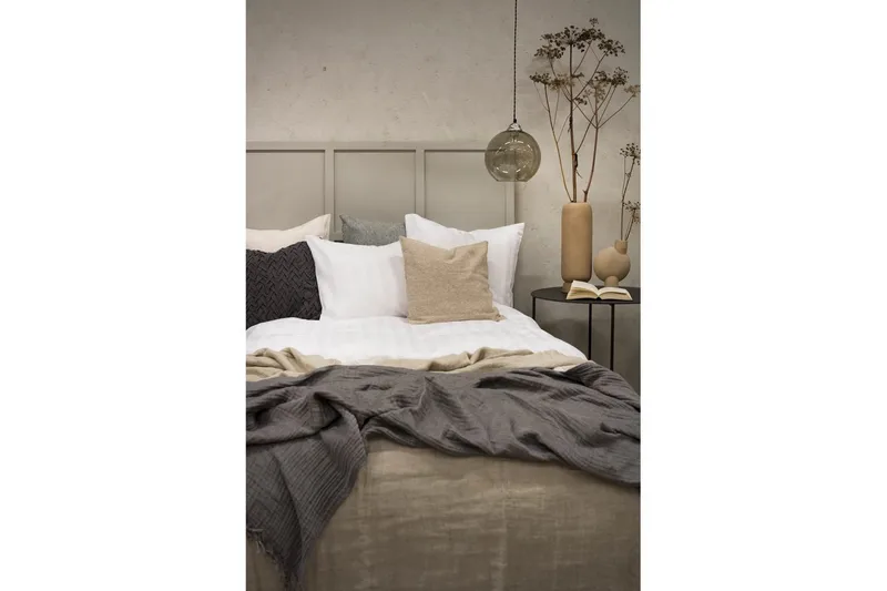 Påslakanset Dubbelsäng 3-Dels Satin - Vit - Products - Textil & mattor - Sängkläder - Bäddset & påslakanset - Påslakanset dubbelsäng