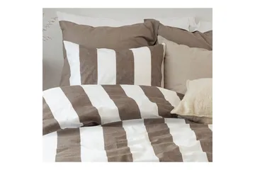 Påslakanset Enkelsäng 2-Dels Block stripe - Brun - Products - Textil & mattor - Sängkläder - Bäddset & påslakanset - Påslakanset enkelsäng