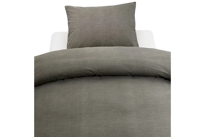 Påslakanset Enkelsäng 2-Dels Washed, Grå