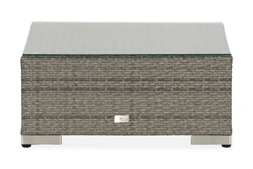 Bahamas Divanmodul - Loungebord utomhus 75x75 cm till soffgrupp i konstrotting med glasskiva - Grå / Svart dyna - Products - Utemöbler & utemiljö - Övrigt utemöbler - Moduler utesoffa