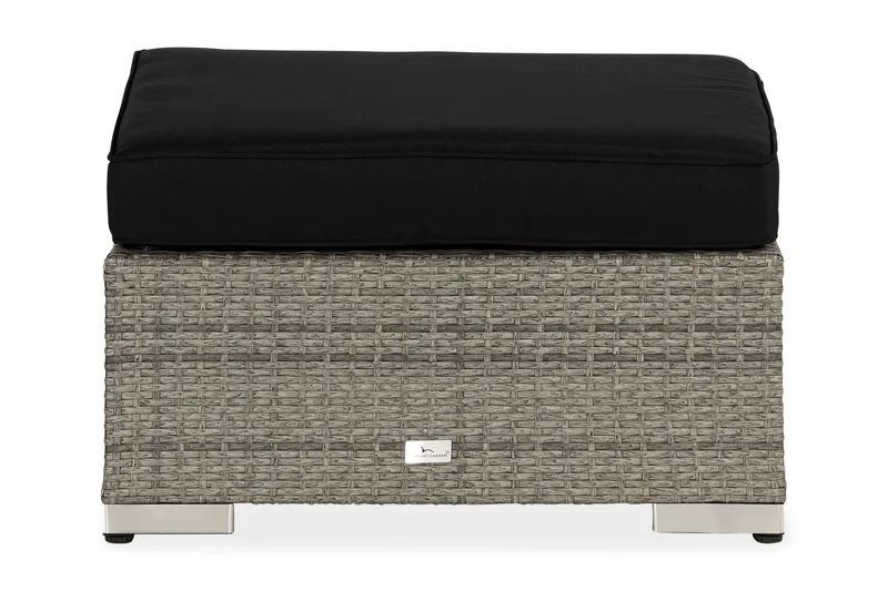 Bahamas Divanmodul - Loungebord utomhus 75x75 cm till soffgrupp i konstrotting med glasskiva - Grå / Svart dyna - Products - Utemöbler & utemiljö - Övrigt utemöbler - Moduler utesoffa