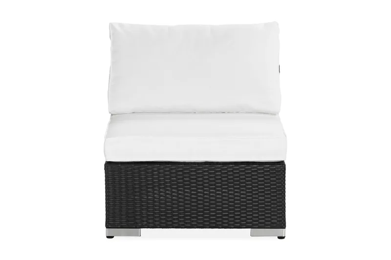 Bahamas Mittmodul utomhus i konstrotting - Svart / Vit - Products - Utemöbler & utemiljö - Övrigt utemöbler - Moduler utesoffa - Mittmodul utesoffa