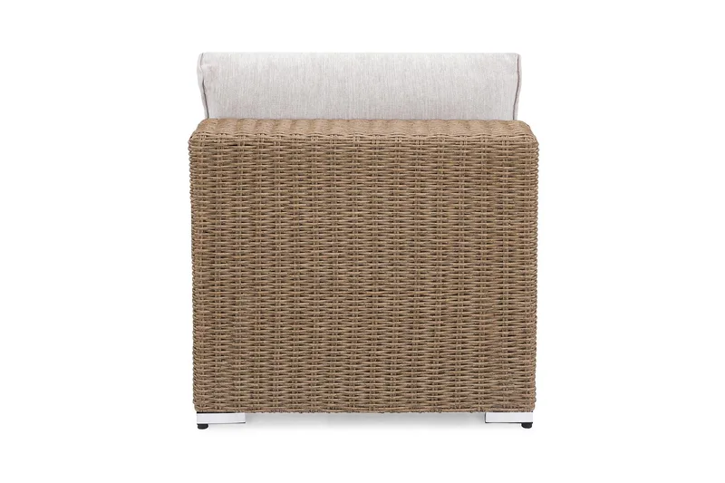 Marcus Mittmodul utomhus med Dyna i Konstrotting - Natur Beige / Vita dynor - Products - Utemöbler & utemiljö - Övrigt utemöbler - Moduler utesoffa