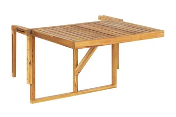 Ponoka Hängande Balkongbord och Utebord 70 cm Trä, Ljusbrun