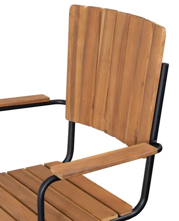 Utematstol Holmö med Armstöd Brun - Teaklook/svart - Products - Utemöbler & utemiljö - Balkong & altan - Balkongmöbler - Balkongstol
