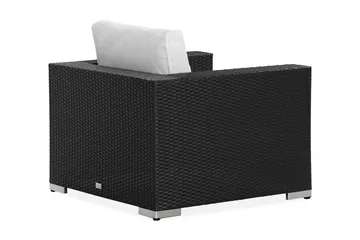 Bahamas Loungefåtölj utomhus i konstrotting för Uteplats och Trädgård - Svart / Vita dynor - Products - Utemöbler & utemiljö - Loungemöbler - Loungestol utomhus