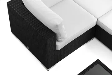 Bahamas U-formad utomhus loungegrupp 7-sits med vändbar divan och bord med hylla - Svart - Products - Utemöbler & utemiljö - Loungemöbler - Loungeset & loungegrupp