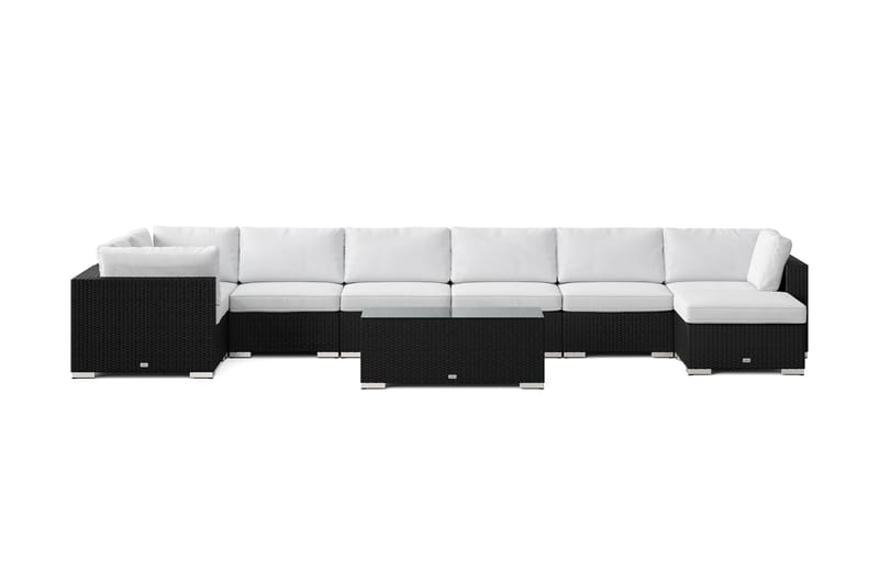 Bahamas U-formad utomhus loungegrupp 8-sits med vändbar divan och bord - Svart - Products - Utemöbler & utemiljö - Loungemöbler - Loungeset & loungegrupp