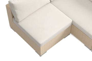 Bahamas U-formad utomhus loungegrupp med öppet avslut, 7-sits med bord och hylla - Beige - Products - Utemöbler & utemiljö - Loungemöbler - Loungeset & loungegrupp