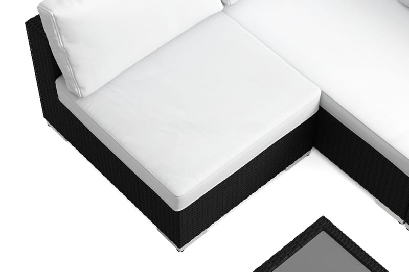 Bahamas U-formad utomhus loungegrupp med öppet avslut, 7-sits med bord och hylla - Svart - Products - Utemöbler & utemiljö - Loungemöbler - Loungeset & loungegrupp