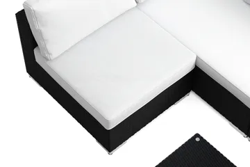 Bahamas U-formad utomhus loungegrupp med öppet avslut, 7-sits med bord - Svart - Products - Utemöbler & utemiljö - Loungemöbler - Loungeset & loungegrupp