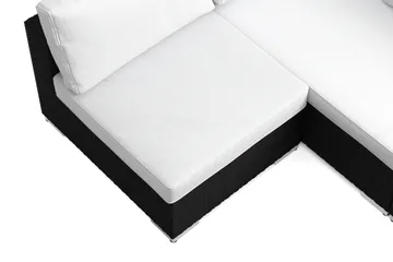 Bahamas U-formad utomhus loungegrupp med öppet avslut, 8-sits med bord och hylla - Svart - Products - Utemöbler & utemiljö - Loungemöbler - Loungeset & loungegrupp