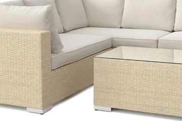 Bahamas U-formad utomhus loungegrupp med stängt avslut, 9-sits med bord - Beige - Products - Utemöbler & utemiljö - Loungemöbler - Loungeset & loungegrupp