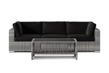 Bahamas utesoffa 3-sits med bord och hylla - Grå - Products - Utemöbler & utemiljö - Loungemöbler - Loungeset & loungegrupp