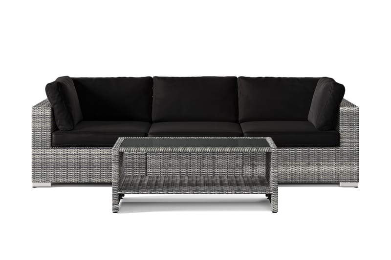 Bahamas utesoffa 3-sits med bord och hylla - Grå - Products - Utemöbler & utemiljö - Loungemöbler - Loungeset & loungegrupp