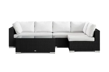 Bahamas utomhus loungegrupp 5-sits med vändbar schäslong och bord - Svart - Products - Utemöbler & utemiljö - Loungemöbler - Loungeset & loungegrupp