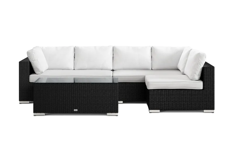 Bahamas utomhus loungegrupp 5-sits med vändbar schäslong och bord - Svart - Products - Utemöbler & utemiljö - Loungemöbler - Loungeset & loungegrupp