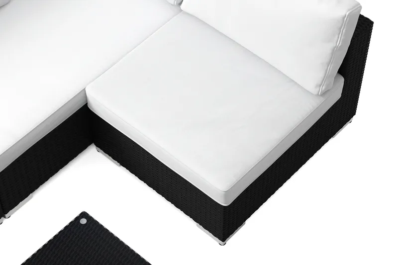 Bahamas utomhus loungegrupp 5-sits med vändbar schäslong och bord - Svart - Products - Utemöbler & utemiljö - Loungemöbler - Loungeset & loungegrupp