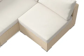 Bahamas utomhus loungegrupp 6-sits med vändbar schäslong och bord med hylla - Beige - Products - Utemöbler & utemiljö - Loungemöbler - Loungeset & loungegrupp