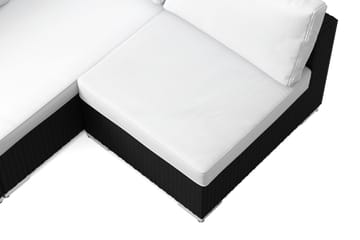 Bahamas utomhus loungegrupp 6-sits med vändbar schäslong och bord med hylla - Svart - Products - Utemöbler & utemiljö - Loungemöbler - Loungeset & loungegrupp