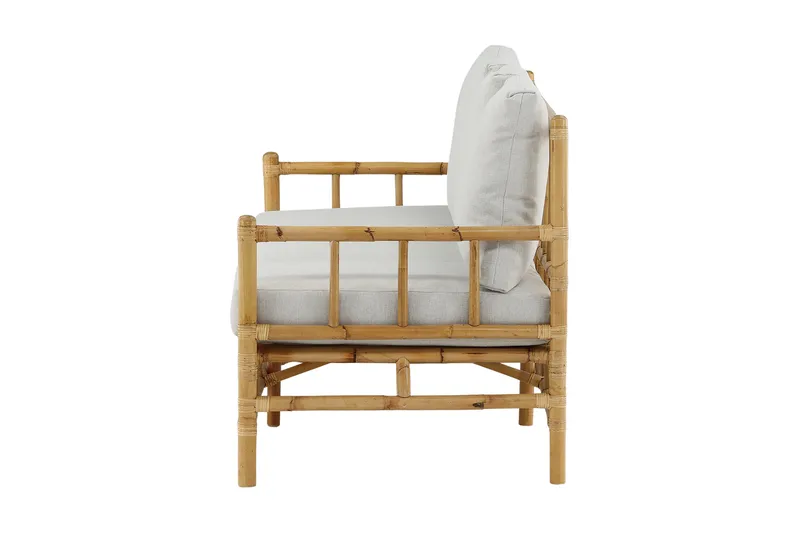 Cane Utesoffa 3-sits - Brun/Vit - Products - Utemöbler & utemiljö - Loungemöbler - Loungesoffor