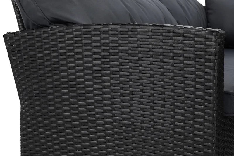 James Light Soffgrupp och Loungegrupp Utomhus 5-sits i konstrotting för trädgård och uteplats - Svart / Svarta dynor - Products - Utemöbler & utemiljö - Loungemöbler - Loungeset & loungegrupp