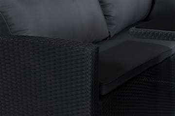 James Light Soffgrupp och Loungegrupp Utomhus 5-sits i konstrotting för trädgård och uteplats - Svart / Svarta dynor - Products - Utemöbler & utemiljö - Loungemöbler - Loungeset & loungegrupp