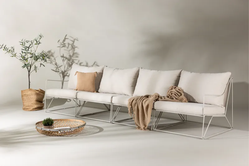 Usteryd 4 sits Loungesoffa - Beige - Products - Utemöbler & utemiljö - Loungemöbler - Loungesoffor