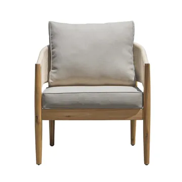 Siana 4-sits Loungegrupp i trä utseende med repdetaljer - Natur / Beige - Products - Utemöbler & utemiljö - Loungemöbler - Loungeset & loungegrupp