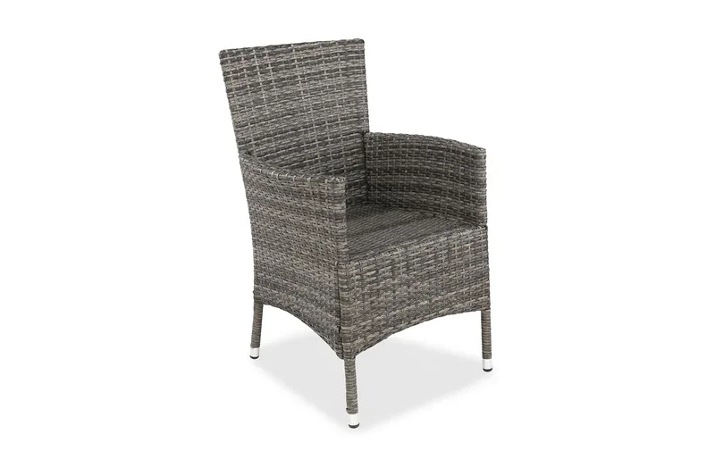 Thor Utefåtölj – Loungefåtölj Utemöbler i Konstrotting, Svart / Grå