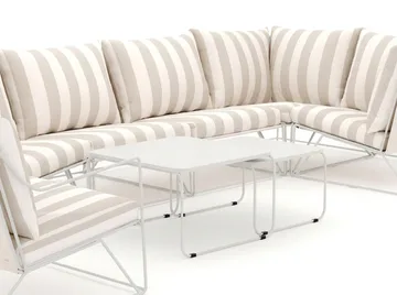Usteryd utomhus hörnsoffa 6-sits vändbar med fåtölj - Beige/Striped - Products - Utemöbler & utemiljö - Loungemöbler - Loungeset & loungegrupp