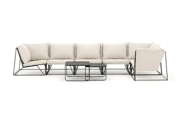 Usteryd utomhus hörnsoffa 6-sits vändbar - Svart/Beige - Products - Utemöbler & utemiljö - Loungemöbler - Loungesoffor