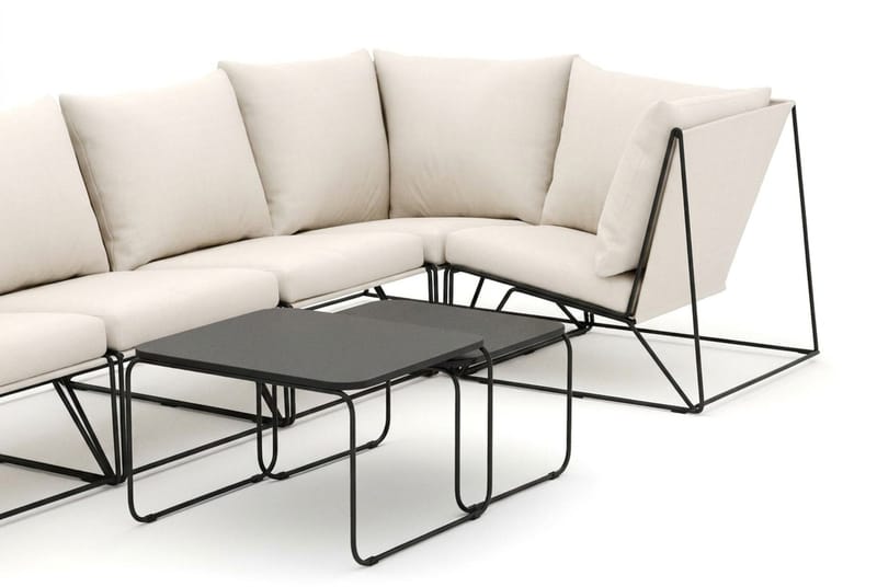 Usteryd utomhus hörnsoffa 6-sits vändbar - Svart/Beige - Products - Utemöbler & utemiljö - Loungemöbler - Loungesoffor