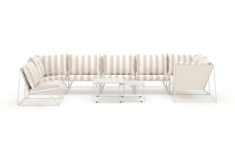Usteryd utomhus hörnsoffa 7-sits vändbar med fåtölj - Beige/Striped - Products - Utemöbler & utemiljö - Loungemöbler - Loungeset & loungegrupp