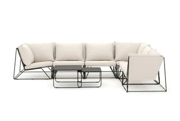 Usteryd utomhus L-soffa 6-sits vändbar - Svart/Beige - Products - Utemöbler & utemiljö - Loungemöbler - Loungesoffor