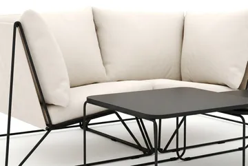 Usteryd utomhus rak 2-sits soffa - Svart/Beige - Products - Utemöbler & utemiljö - Balkong & altan - Balkongmöbler - Balkongsoffa