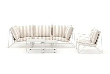 Usteryd utomhus rak 4-sits soffa med fåtölj - Beige/Striped - Products - Utemöbler & utemiljö - Loungemöbler - Loungesoffor