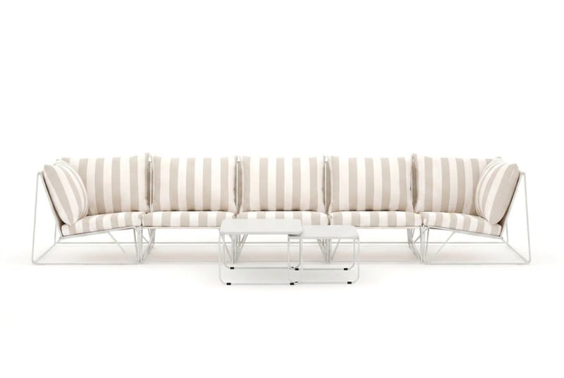 Usteryd utomhus rak 5-sits soffa - Beige/Striped - Products - Utemöbler & utemiljö - Loungemöbler - Loungesoffor
