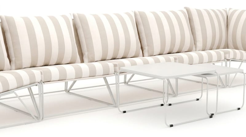 Usteryd utomhus rak 5-sits soffa - Beige/Striped - Products - Utemöbler & utemiljö - Loungemöbler - Loungesoffor