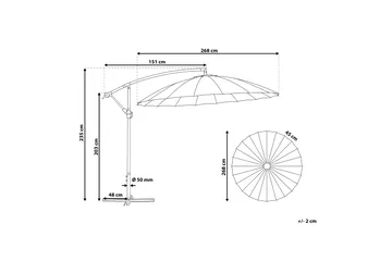 Calabria Ii Parasoll 235 cm - Grå - Products - Utemöbler & utemiljö - Solskydd - Parasoll - Hängparasoll