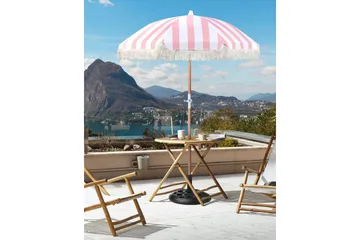 Teulon Parasoll 150 cm - Rosa/Vit/Ljusbrun - Products - Utemöbler & utemiljö - Solskydd - Parasoll